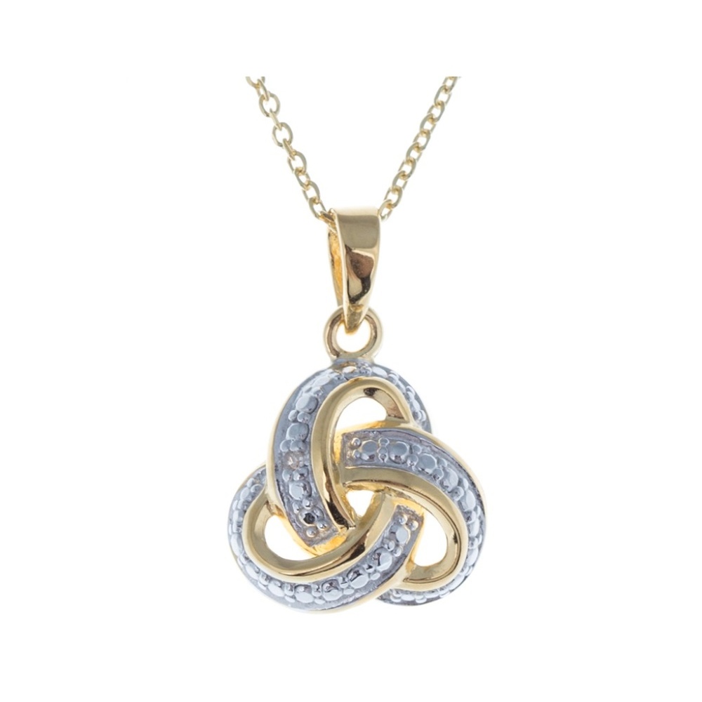 Sterling Silver Diamond Love Knot Necklace